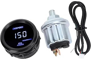 52mm Digital Oil Pressure Gauge with Blue Back Light, Universal Fit for 12v Vehicle, Accurate Readings, Enhanced Visibility, 
