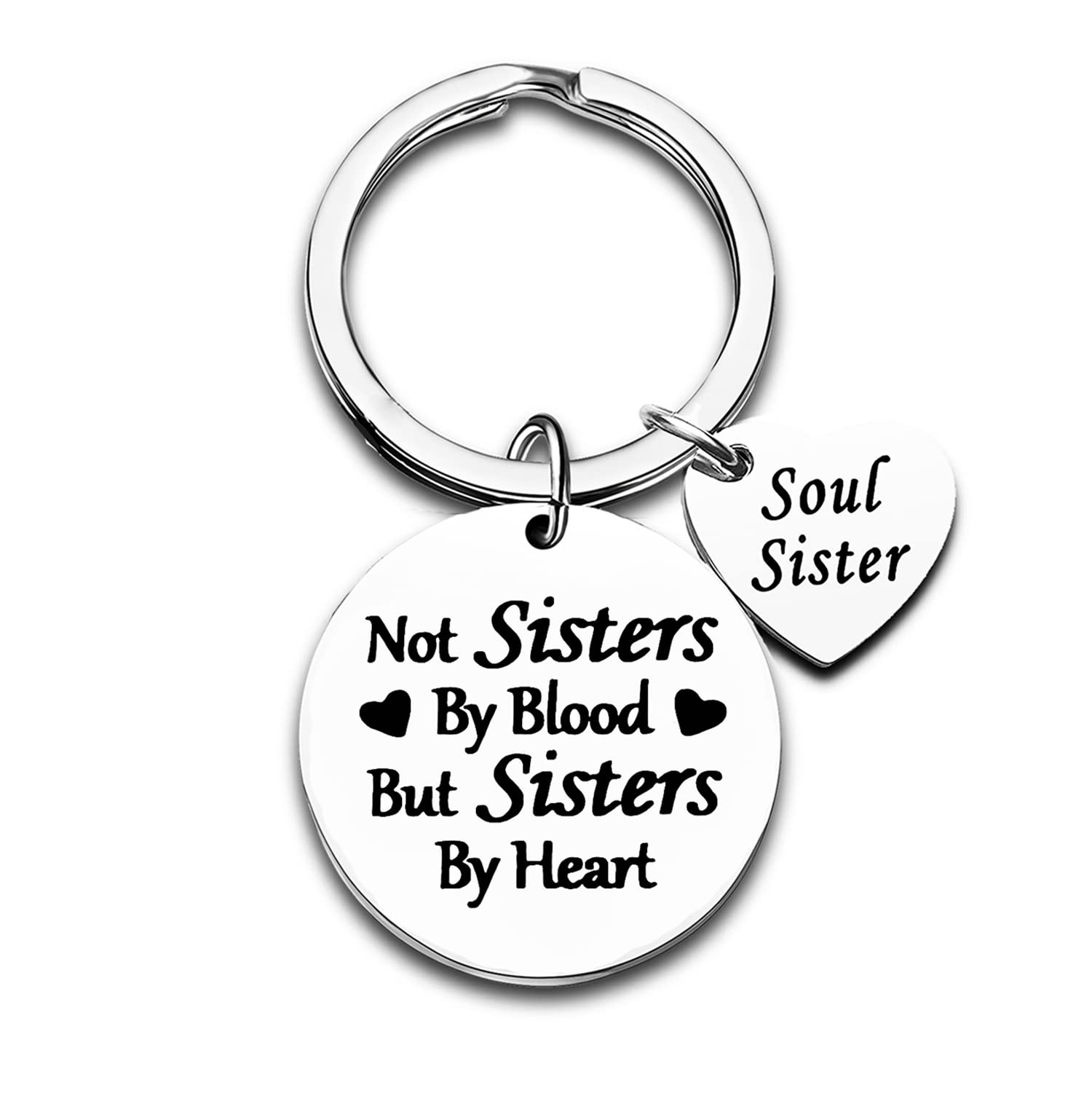 Nimteve Soul Sister Gifts Not Sisters By Blood But Sisters By Heart Sister Keyring Best Friends Gifts Friendship Jewellery Big Sis Little Sis Gifts From Sister (Sisters By Heart Style 1)