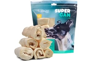 SUPER CAN BULLYSTICKS Supercan Bully Sticks Beef Cheek Rolls for Dogs 3''-5'' (10 Count) | 100% Grass Fed Beef | Rawhide Free Long Lasting Chews | Immune Boosting Dog Bones