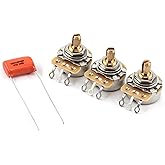 The Art of Tone CTS 250k Potentiometers - Short Shaft (3x) with Capacitor | Orange Drop .047uF/400V Polypropylene, Audio Taper, Fender Strat Compatible, Hardware Included