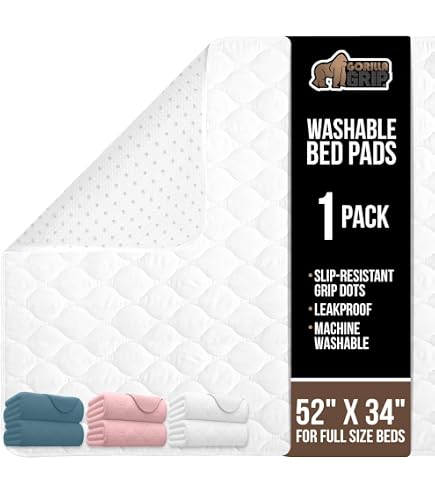 Wave Medical Products Maximum Absorbency Reusable Bed Pads – 34x36 Inch – 4 Pack – Washable Underpads