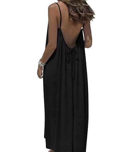 Backless Cami Dress Backless Dress House Dress for Women Sleeveless Long Cami Lounge Dress Backless for Indoor Summer Wear (US, Alpha, Small, Regular, Regular, Army Green) at Amazon Women's Clothing store