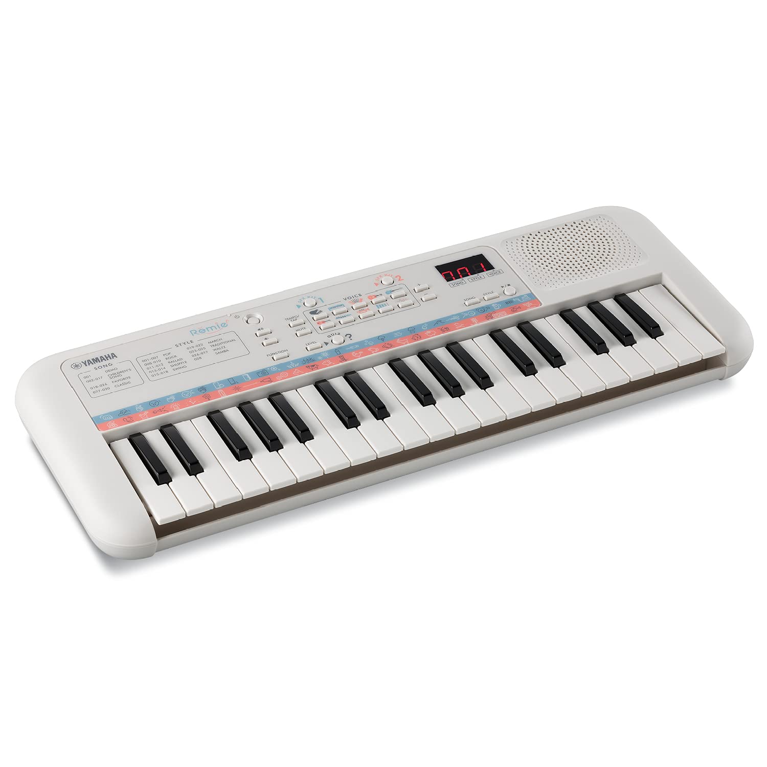 Yamaha Remie PSS-E30 Mini Keyboard White, Compact Portable Keyboard for Kids with Mini Keyboard and Great Sound, With Mini Headphone Jack