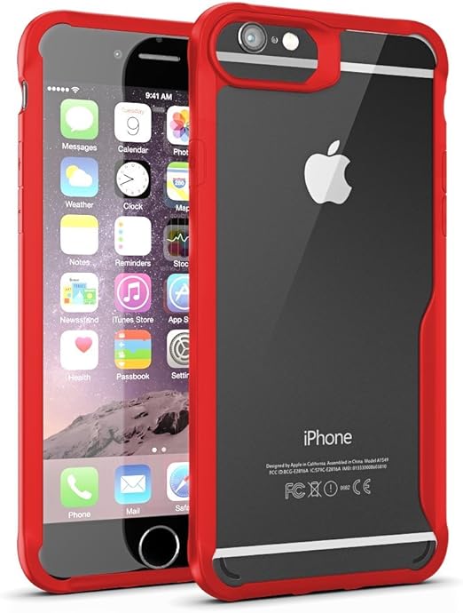 Amazon Com Finestbazaar Hard Crystal Clear Transparent Back Pc Case Soft Tpu Shockproof Bumper Scratch Resistant Ultra Thin Hybrid Air Cushion Drop Protection Cover For Apple Iphone 6 6s Red Amazon Com Finestbazaar Hard Crystal Clear Transparent Back Pc Case Soft Tpu Shockproof Bumper Scratch Resistant Ultra Thin Hybrid Air Cushion Drop Protection Cover For Apple Iphone 6 6s Red