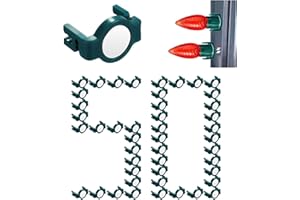 NFAMRZCAR 50 PC Extra Strong Magnetic Christmas Light Clips Holiday Lighting Magnets for Christmas Light C9 C7 Lighting Sockets for Outside Patio Garden Metal Roof Gutters (Green-50pc)