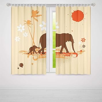 Amazon Com Yoliyana Elephant Bedroom Blackout Curtains