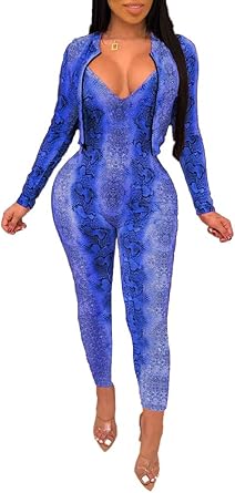 blue snakeskin jumpsuit