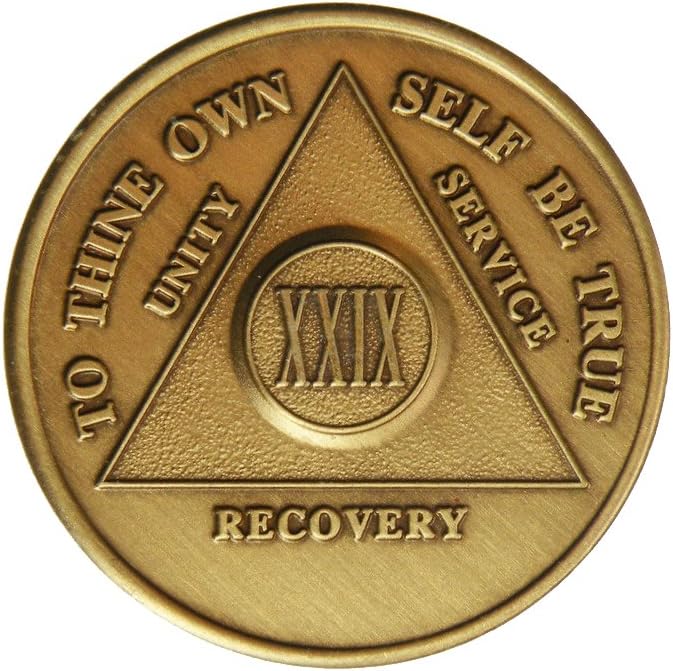 29 Year Bronze AA (Alcoholics Anonymous) - Sober / Sobriety / Birthday / Anniversary / Recovery / Medallion / Coin / Chip