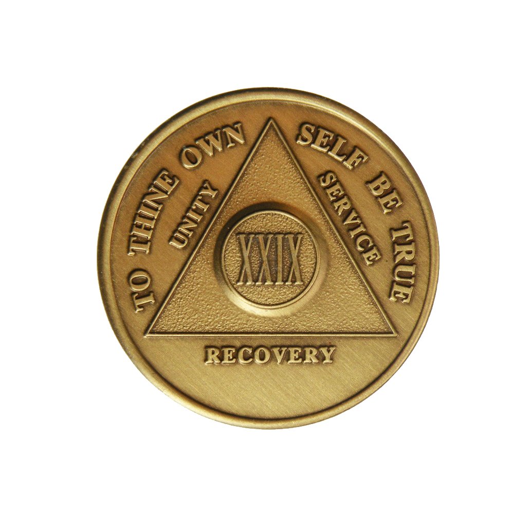 29 Year Bronze AA (Alcoholics Anonymous) - Sober / Sobriety / Birthday / Anniversary / Recovery / Medallion / Coin / Chip