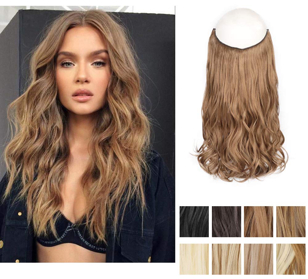 Stamped Glorious Wavy Halo Hair Extension Synthetic Flip