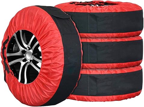 Amazon Com Durable Seasonal Tire Cover Spare Tire Storage Bag With Carrying Winter Tire Protection Cover 77cm Diameter Pack Of 4 Automotive