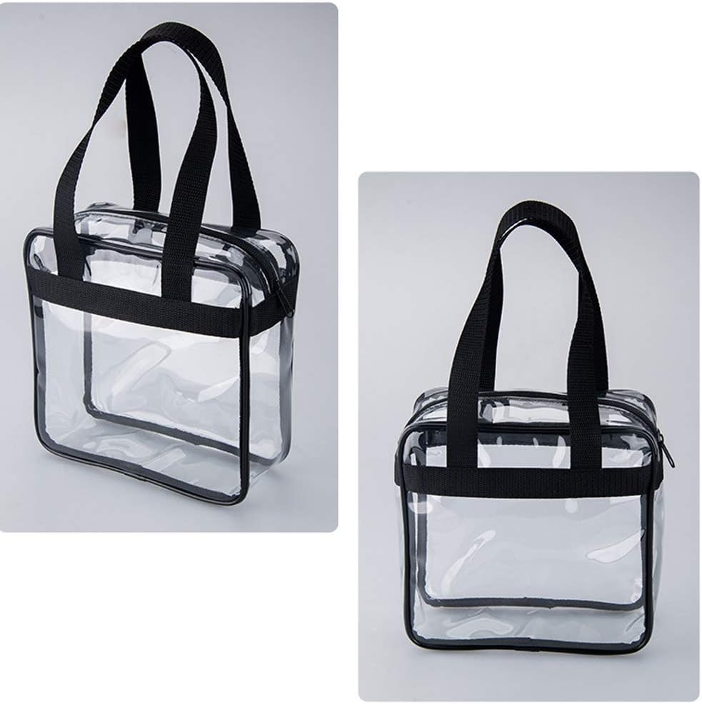 Wohlstand Travel Bag and Accessories Bag for Beach Clear Tote Bag Travel Case Transparent Waterproof Toiletry Handbag with Zipper for Vacation Travels Bathroom - Image 4