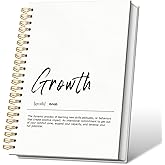 VONTP Growth Definition Inspirational Spiral Notebooks, Positive Quote Lined Notebook Hardcover, Growth Dictionary Motivational College Ruled Notebook Journal for Writing, 5.5x8.3