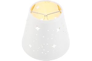 FUOYLOO Clip-on Hollow Star Lamp Shade, Small White Decorative Lampshade for Wall Lights and Chandeliers,
