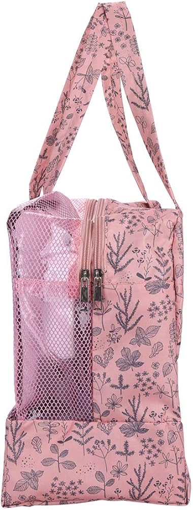 ITODA Mesh Beach Tote Bag Dry and Wet Separation Swimming Bag Large Capacity Waterproof Package Handbag Beach Case Canvas Fabric Bag for Women and Men - Image 5