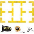 A11N SPORTS Pickleball Court Marking Kit - Throw Down Markers with 33ft Long Tape Measure, Chalk and Carrying Bag, Yellow/Neon Orange