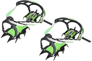 Generic 14 Teeth Ice Crampons Durable Anti Slip Spikes Cleats for Outdoor Snow Hiking - Cold Resistant Shoe Grips for Adults 