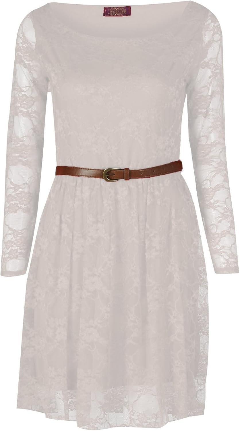 white lace skater dress uk