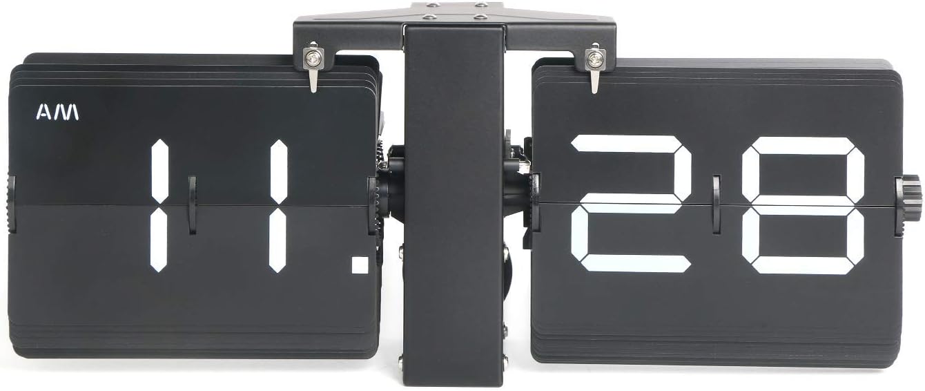 Rejea Large Flip Clock, Wall Mounted/Tabletop, 12 Hour AM