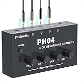 Fosi Audio PH04 4 Channel Headphone Amplifier Stereo Audio Amp with 12V 1A Power Adapter Ultra-Compact Portable Headphone Spl