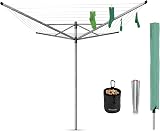 Brabantia Lift-O-Matic 50M Rotary Clothes Line Adjustable UV-Resistant