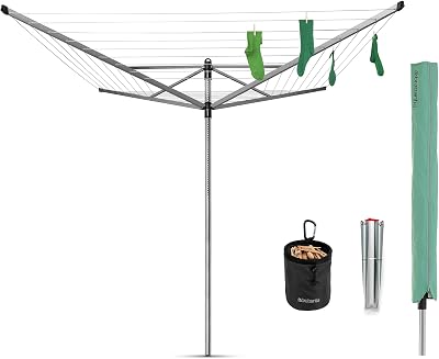 Brabantia Lift-O-Matic 50M Rotary Clothes Line Adjustable UV-Resistant