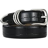 RISANTRY Women's Leather Belts with Gold Buckle Fashion Leather Waist Belt Elegant Ladies Belts for Jeans Gifts for Women