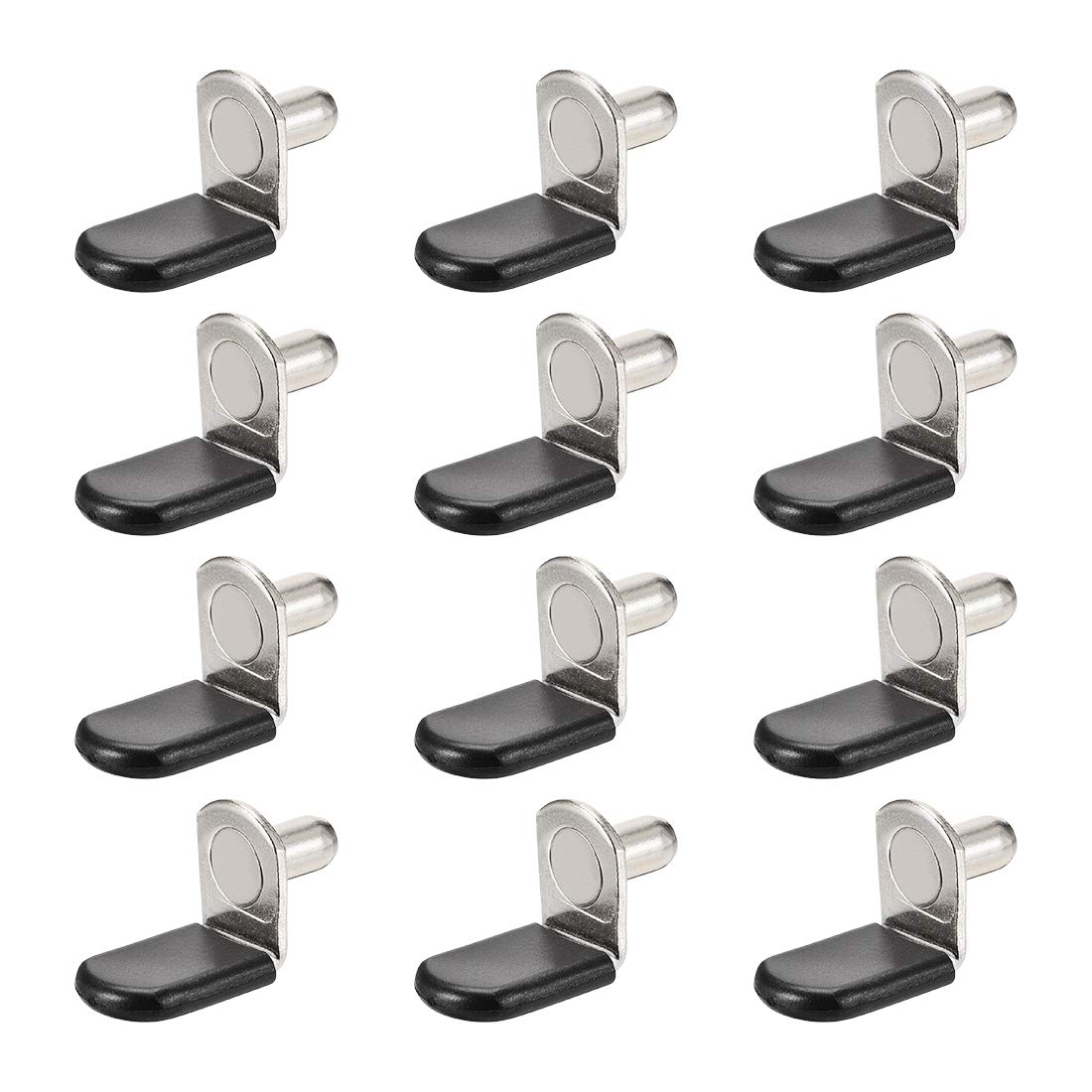 sourcing map Shelf Support Peg,6mm L-Shaped Support, Furniture Cabinet Shelf,Bracket Pegs w Sleeve,for Kitchen Furniture Book Shelves Supplies,Silver Tone 50pcs