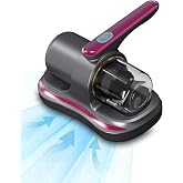 APUFSKO Mattress Vacuum Cleaner,Cordless Bed Vacuum Cleaner with UV Light Sanitizing,Ultrasonic &amp; Heating Tech with 2 PCS HEPA Filters,2 Speeds Handheld Vacuums for Mattress Sofa,Pet Hair,Carpets Red