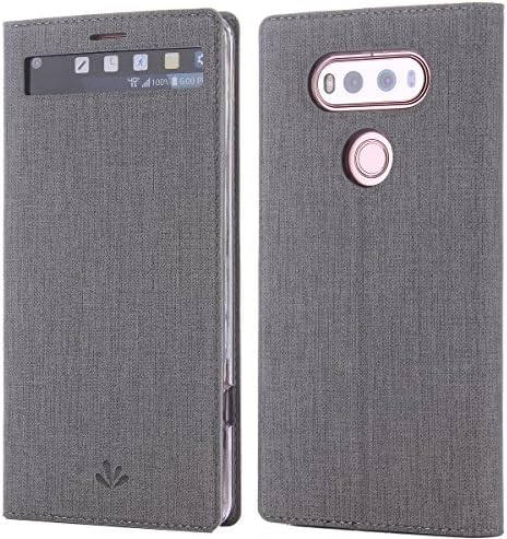 LG v20 Case,PU Leather wallet Slim Thin case Flip Folio [Kickstand Feature] with ID&amp;Credit Card holder Magnetic Closure TPU Bumper Full cover case for LG v20(gray)