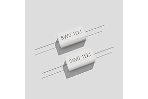QeeaHuuo 2 PCS Cement Resistor, 0.1 Ohm 5 Watt Resistor,1KV 5% Tolerance Axial Leaded Wire Wound Fixed Ceramic Resistor