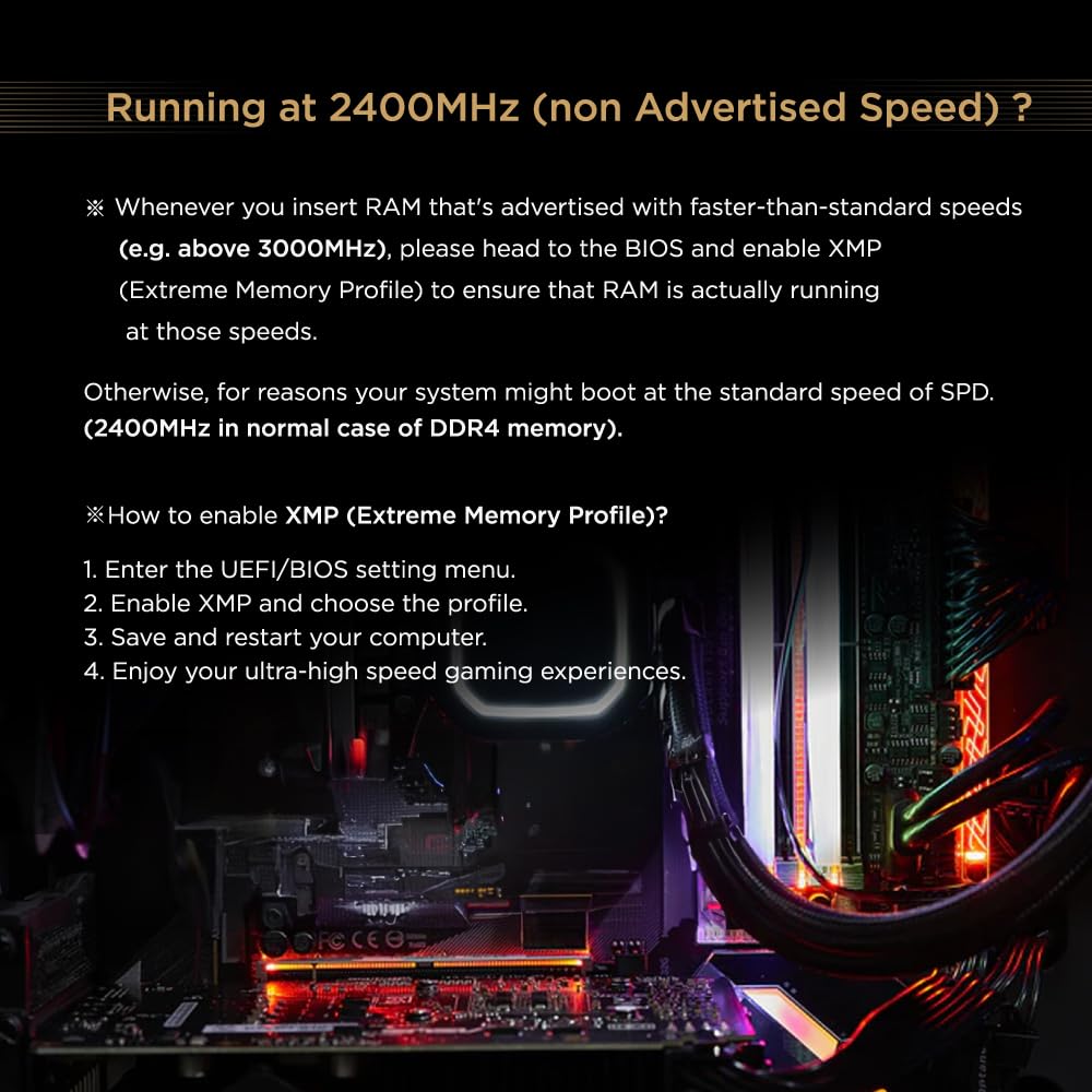 【RGB DDR4 RAM】GIGASTONE Game TURBO 32GB Kit (2x16GB)DDR4 3200MHz PC4-25600 CL16-18-18-40 Intel XMP 2.0 AMD Ryzen 1.35V UDIMM 288 Pin Unbuffered Non ECC High Performance Gaming Desktop Memory - Black