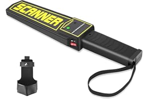 R RANSENERS RANSENERS Handheld Metal Detector Wand,Security Wand,Safety Bars, Portable Adjustable Sound & Vibration Alerts, Detects Weapons Knivers Screw (High Sensitivity, Black)