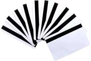 Gialer 10packs 5/16inch HiCo Magnetic Stripe Premium White PVC Cards - CR80 30Mil Blank PVC Plastic Credit/Gift/Photo ID Badge Card - Printable for Card ID Printers