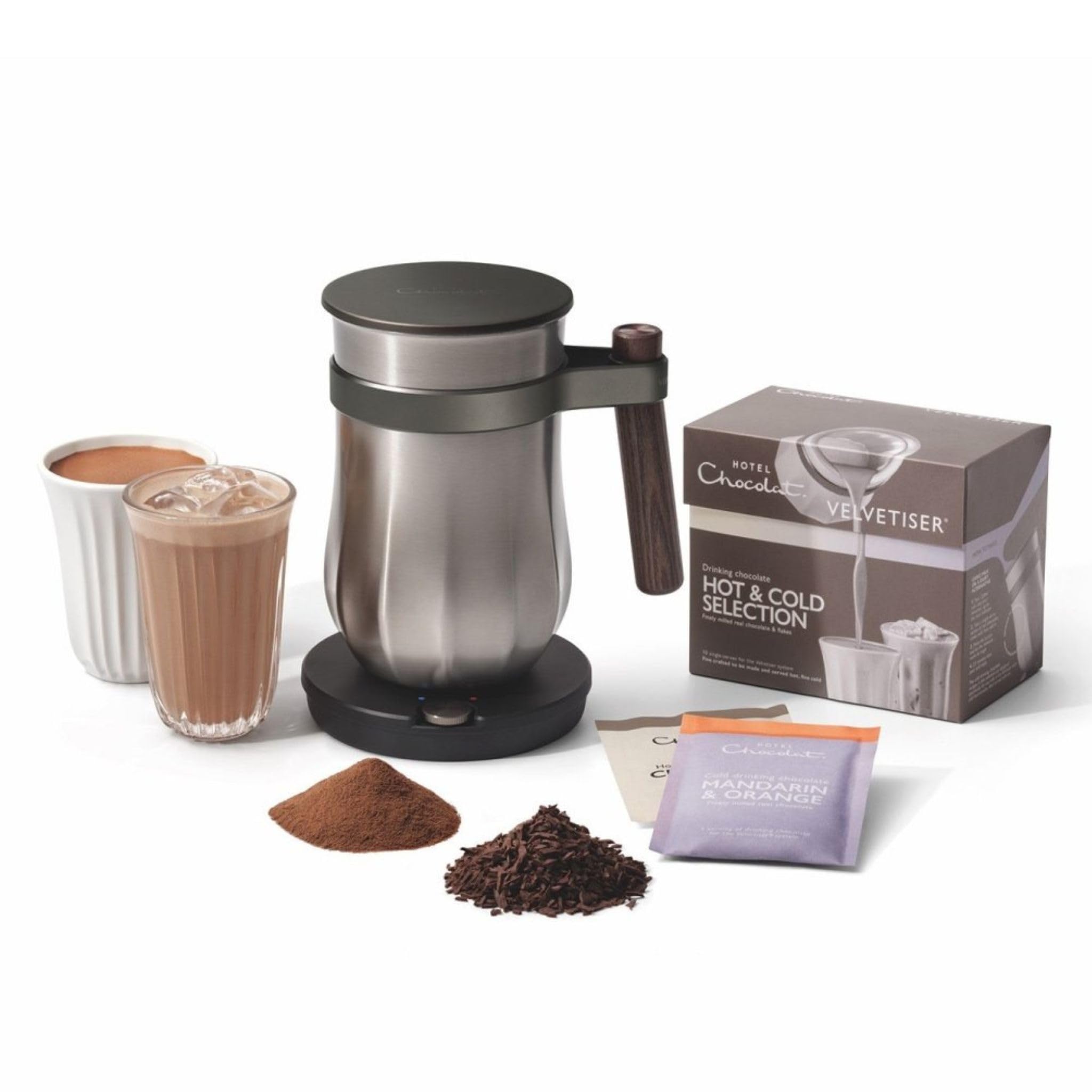 Photo 1 of Hotel Chocolat - The Velvetiser System - in-Home Hot & Cold Drinking Chocolate Machine - Barista-Grade Drinking Chocolate Maker - Pewter Edition - Ideal for Gifts