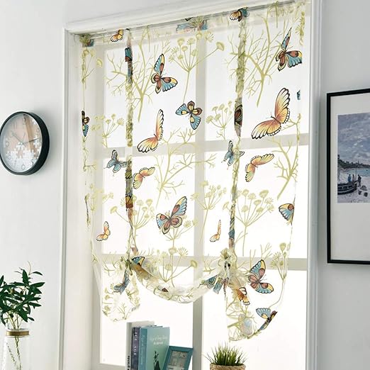 Amazon Com Wubodti Tie Up Window Shade Curtains Elegant Vintage