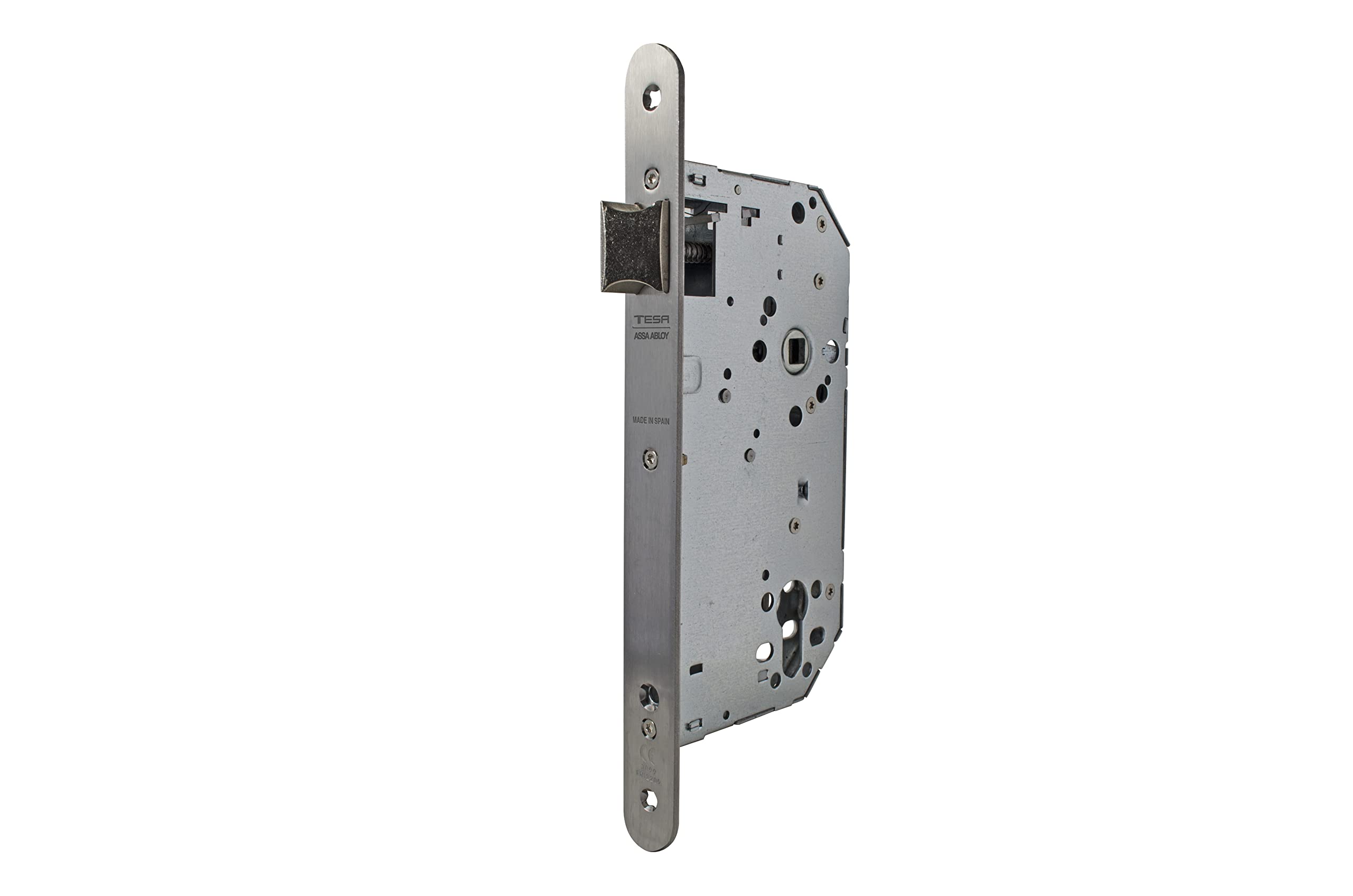 Tesa Assa Abloy 4037 °F6rai Lock Galvanised for Wooden Doors. Input 60. Rounded Front. Color Stainless Steel