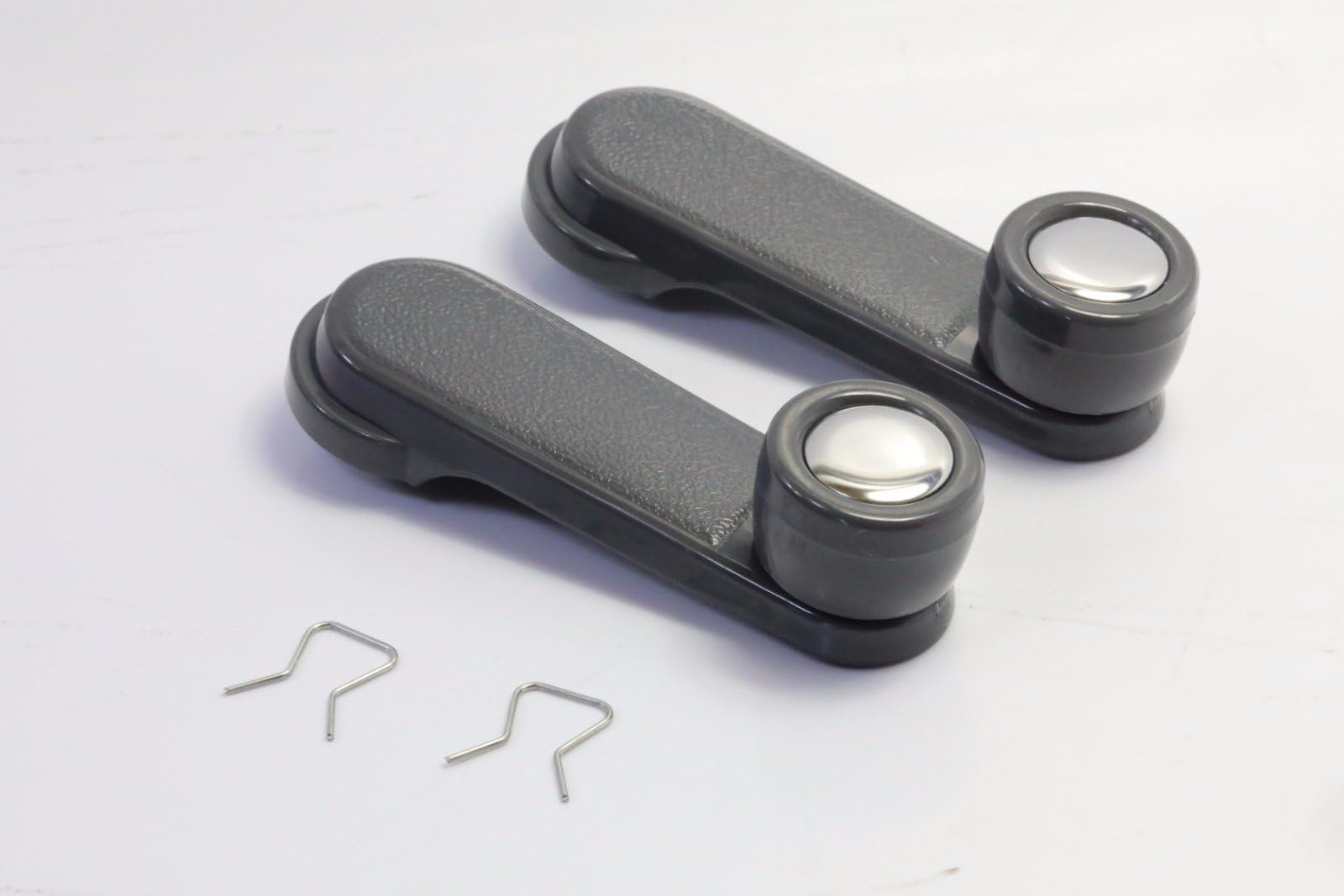 Performance PFM-544939 Gray w/Chrome Knob Window Crank Handles Pair for Various Nissan Truck and SUVS