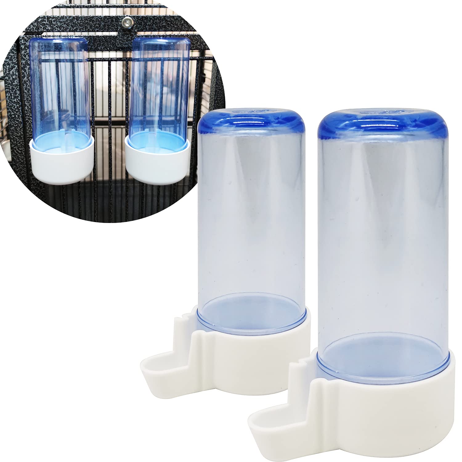 BPS 2 Pcs Large Cage Feeder/Drinker for Rabbit Parrot Size L Length 13 cm BPS-15403 x 2