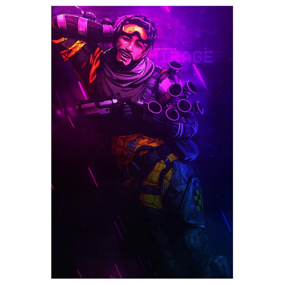 Jacobera APEX Legends Poster Wall Decal Sticker, Wall Art Mural Home Decor for Bedroom Livring Room(Mirage)