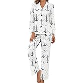 Huryilo Black Ghost Halloween Womens Pajamas 2 Piece Pajama Set for Women
