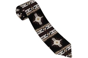 Garwewy Native American Southwest Indian Ethnic Pattern Necktie Tie for Men Wedding Holiday Party
