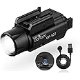 GOPLANT 2500 Lumens Weapon Light Flashlight, Only Rechargeable LED White Light Adjustable Rail-Mounted Without Laser, Tactical Gun Light for Picatinny or GL Rail