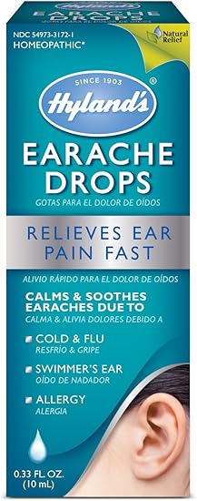 Ear Drops For Swimmers Ear And Allergy Relief For Kids And Adults By Hyland S For Clogged Ears Earaches Fast Natural Homeopathic Pain Relief 0 33 Ounce Health Personal Care Amazon Com