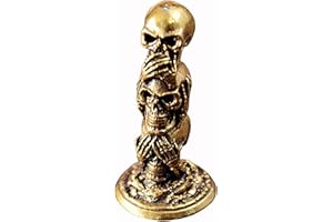 Mysterious Brass Skull Stack Statue Set Figurine Decorative Desk Decoration Halloween Theme Gift Accessory Halloween Desk Orn