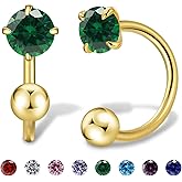 3mm Small Huggie Half Hoop Earrings for Women Men Girls Hypoallergenic Minimalist Tiny Cartilage Stud Earrings with Ball Screw Back Dainty Colored CZ Earrings Gifts