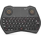 Rii BT/2.4G Mini Keyboard with Touchpad, Backlit, Rechargeable for Android TV, PC, Smart TV