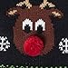 HAPEE Red Nose Elk Puppy Dog Christmas Sweater, Ugly Christmas Dog Sweater, Acrylic, L (13