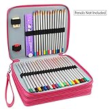 Miraclekoo 120 Slots PU Leather Pencil Holder Pencil Case Large Capacity Multi-layer Pencil Bag (ROSE)