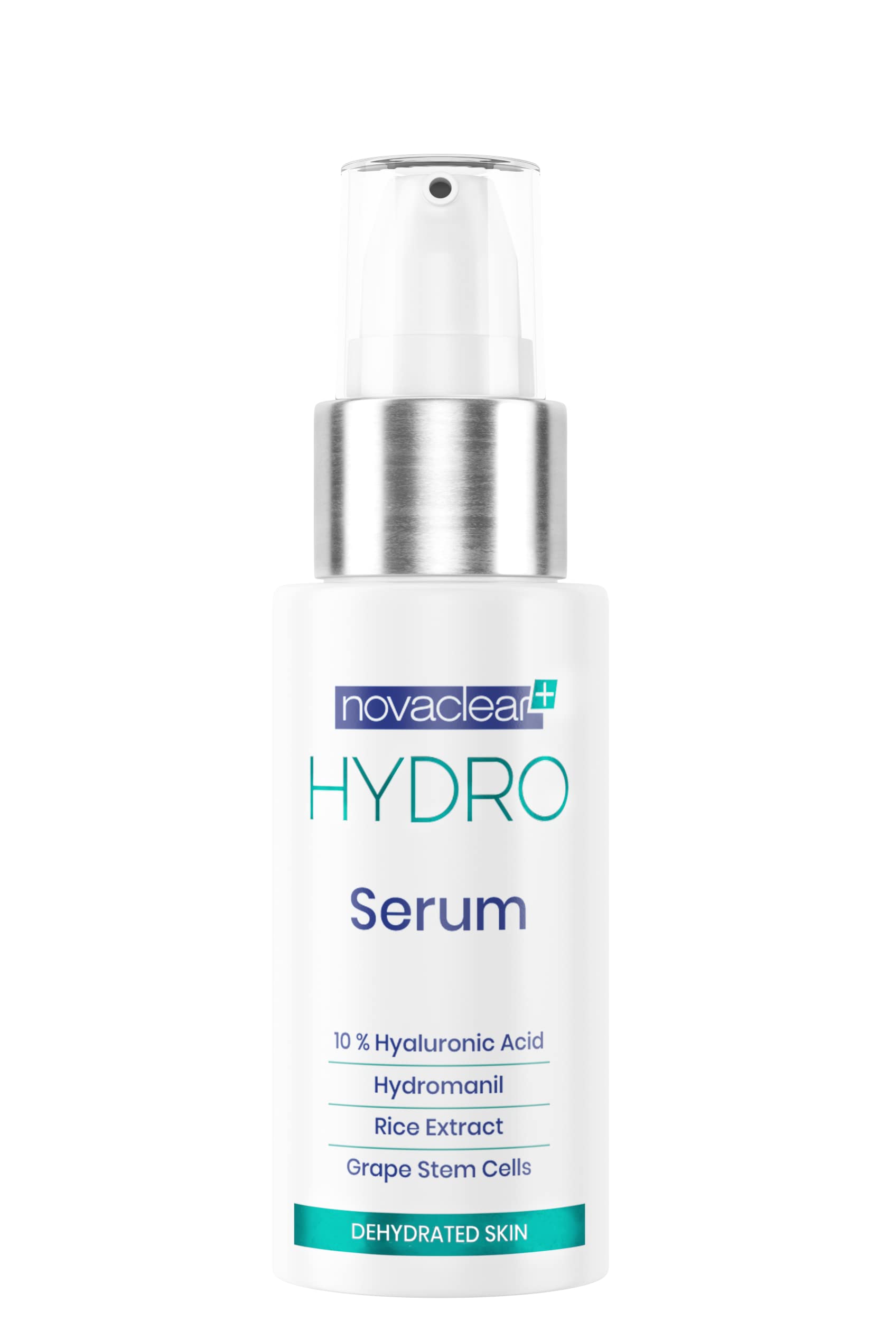 Novaclear Hydro Serum – Highly Concentrated Hyaluronic Acid with Grape Stem Cells & Hydromanil™ – Deep Hydration & Anti-Aging Face Serum 30 ML